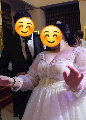 Uzun Kollu Straplez Prenses Gelinlik - Görsel 5