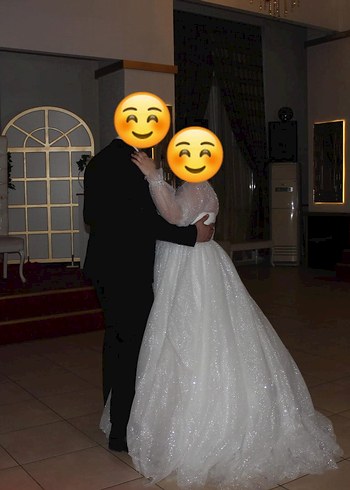 Uzun Kollu Straplez Prenses Gelinlik - Görsel 6