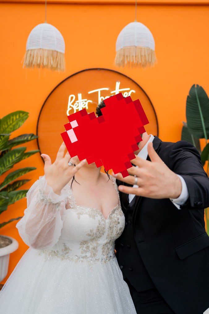 Uzun Kollu Straplez Prenses Gelinlik - Görsel 3