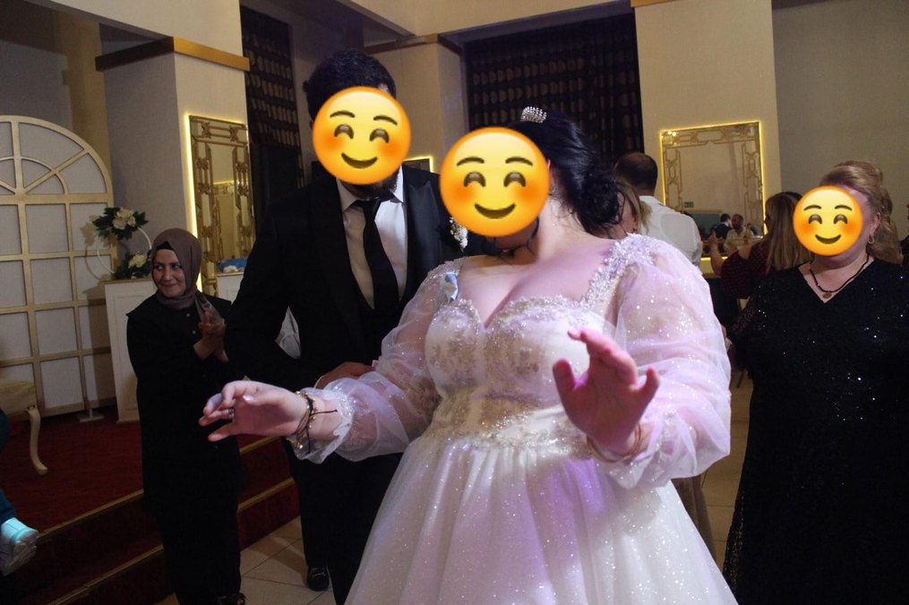 Uzun Kollu Straplez Prenses Gelinlik - Görsel 5