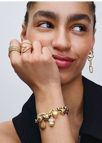 Orijinal Pandora Altın Renkli Kilit Figürlü Charm - Görsel 4