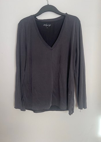 Polo Garage Gri V Yaka Uzun Kollu Bluzu