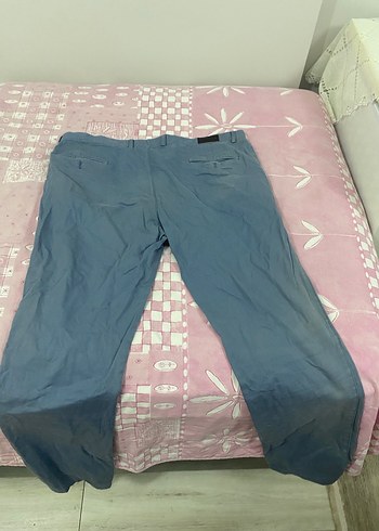 46 Beden Gri Bol Kesim Denim Pantolon