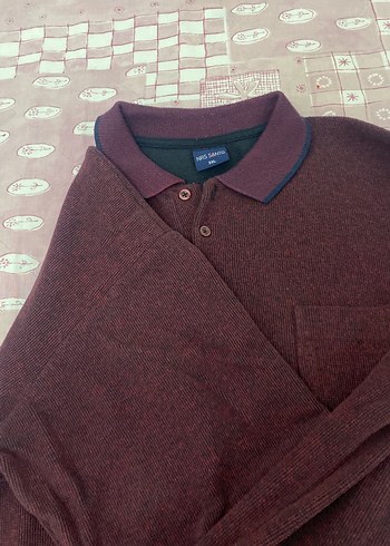 Bordo Uzun Kollu Polo Tişört erkek 3xl bordo polo yaka - Görsel 5