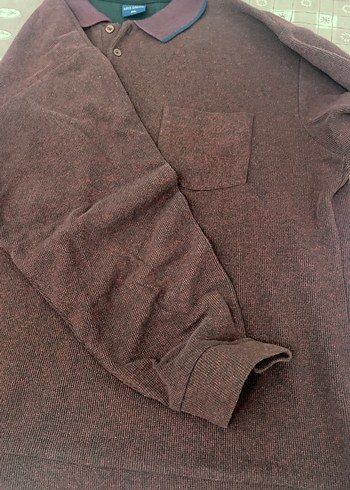 Bordo Uzun Kollu Polo Tişört erkek 3xl bordo polo yaka - Görsel 3