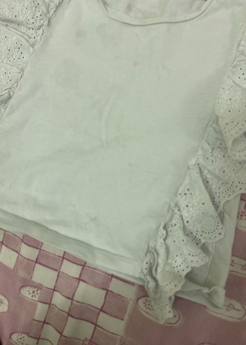 Kız Çocuk Beyaz Nakışlı Fırfırlı Bluz - Görsel 3