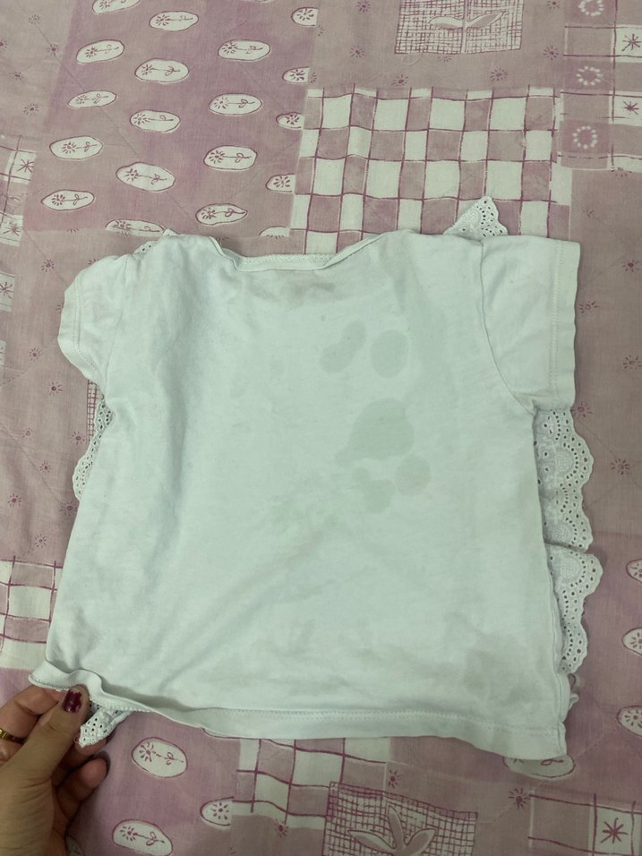 Kız Çocuk Beyaz Nakışlı Fırfırlı Bluz - Görsel 4