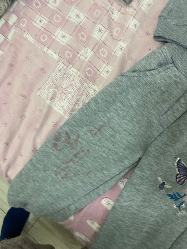 Gri Nakışlı Örgü Bebek Kız Takımı eşofman takımı 3-4 yaş - Görsel 3