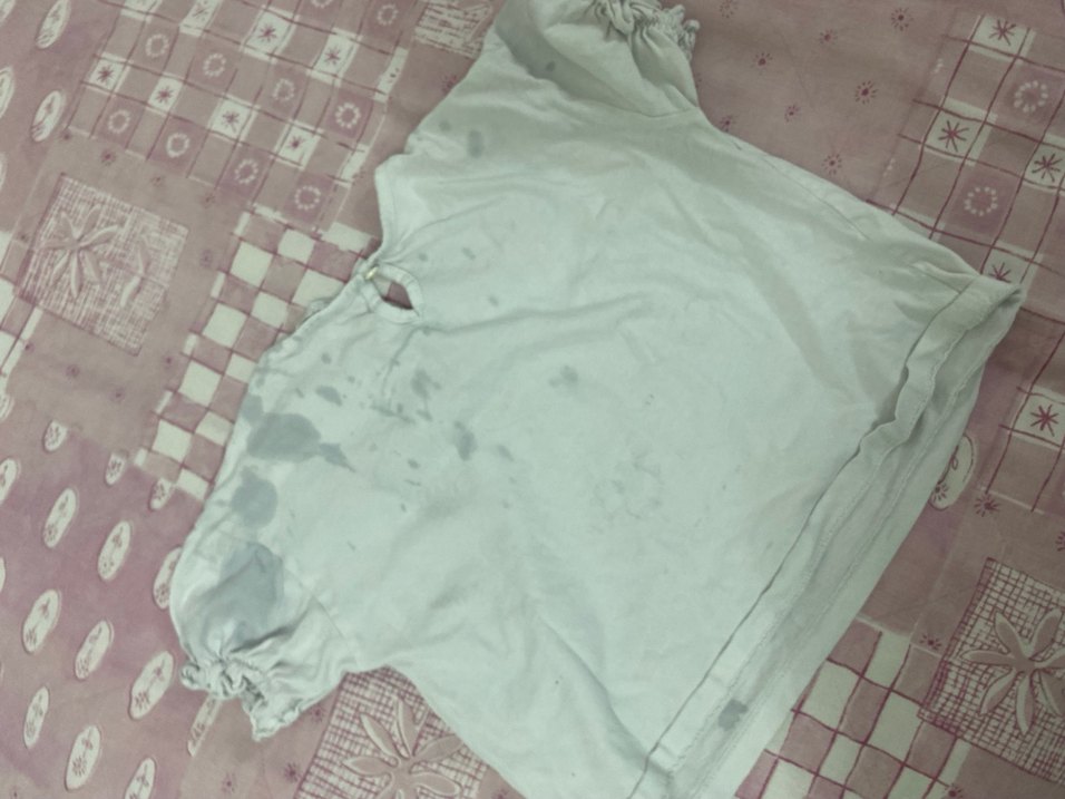 Kız Çocuk Beyaz Nakışlı Fırfırlı Tişört - Görsel 3