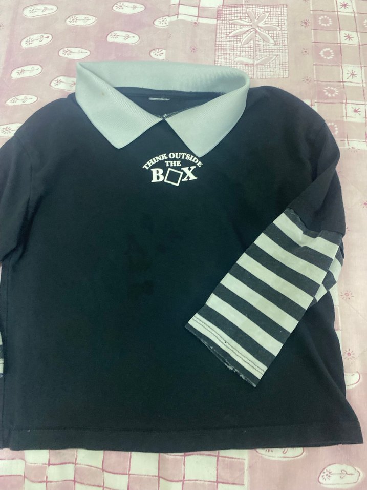 Kız Çocuk Siyah Pamuklu Uzun Kollu Gömlek - Görsel 5