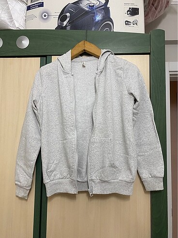 Çocuk gri fermuarlı hırka 11-12 yaş unisex