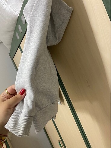 11-12 Yaş Beden Çocuk gri fermuarlı hırka 11-12 yaş unisex