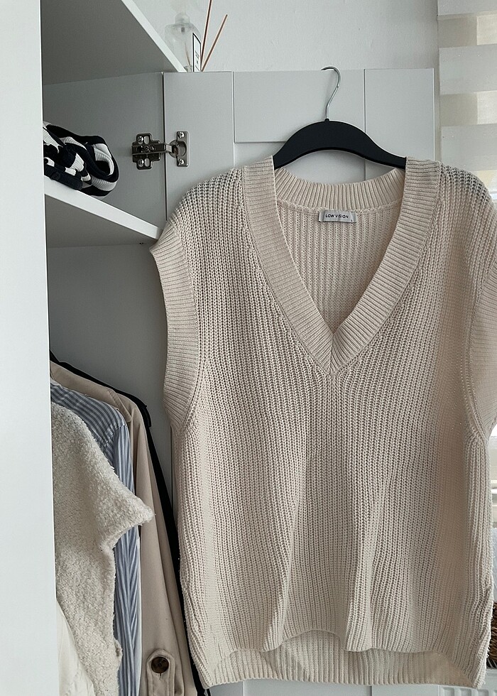 Krem süveter - Görsel 2