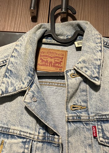 Levis Gri Kadın Denim Ceket, Düğmeli, Normal Boy