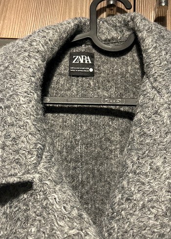 Zara Gri Midi Yün Kadın Ceket