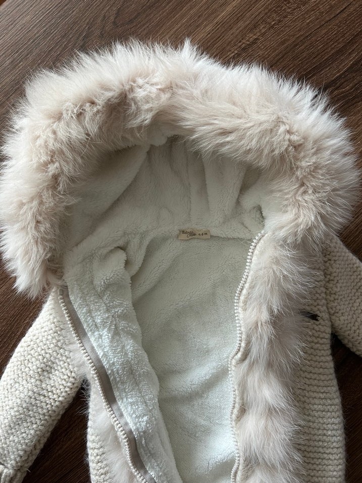 Kürk Detaylı Örme Kız Bebek Tulumu - Görsel 3