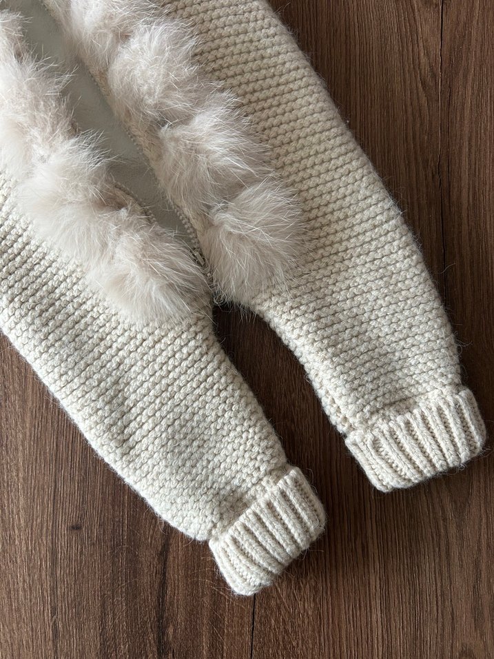 Kürk Detaylı Örme Kız Bebek Tulumu - Görsel 2