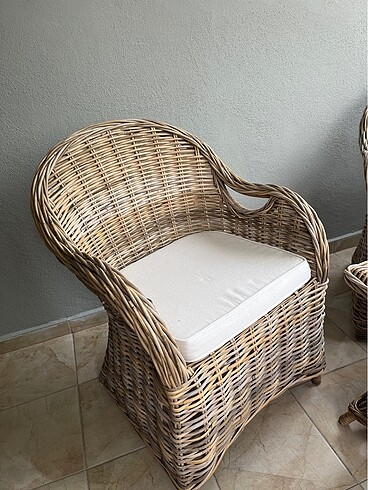 Beden ten rengi Renk Mudo concept Rattan 2 li koltuk sehpa