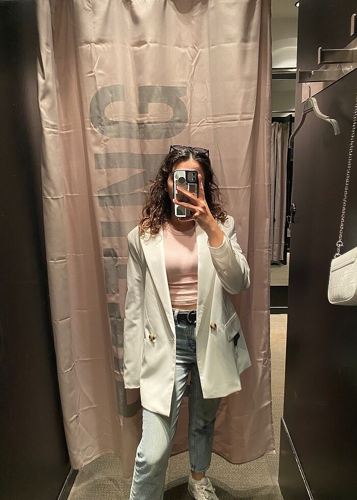 Bershka sıfır beyaz ceket - Görsel 2