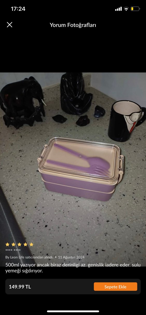 TİTİZ MARKA Pastel Mor Çok Katmanlı Yemek Kabı - Görsel 2