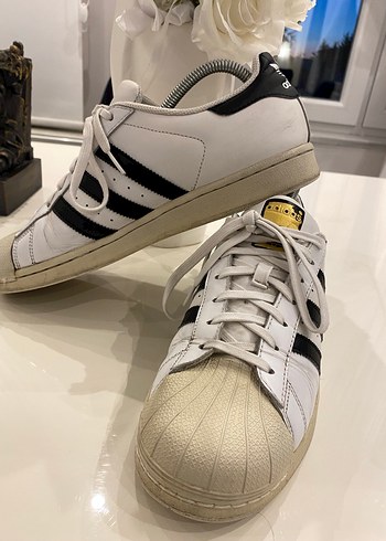 43 Beden beyaz Renk Adidas Superstar Beyaz Siyah Spor Ayakkabı