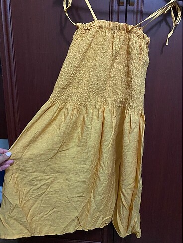 m Beden altın Renk Yazlık elbise