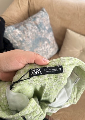 Zara Yeşil İspanyol Kesim Midi Kadın Jean