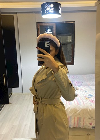 Mango Bej Midi Kadın Trençkot