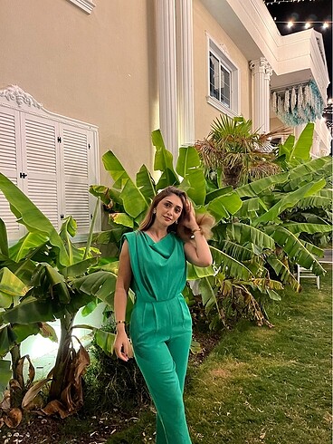 Zara Yeşil kumaş tulum