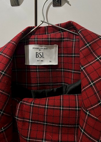 Kareli Kırmızı Kadın Blazer Ceket - Görsel 2
