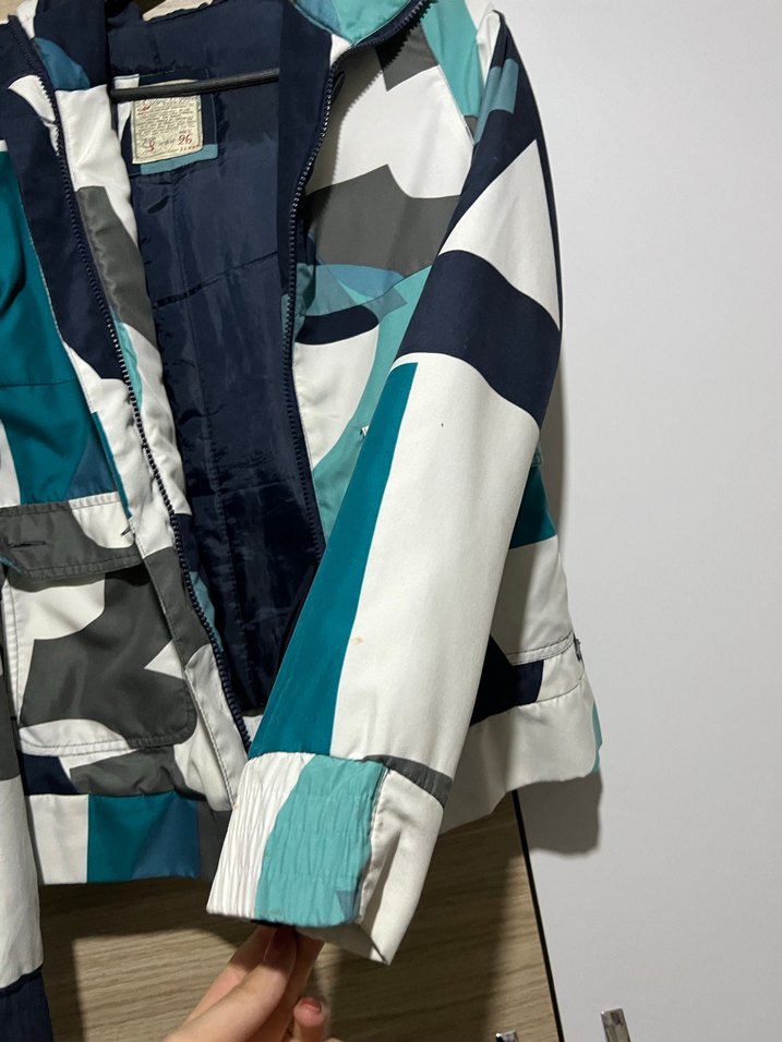 Kadın Mavi Desenli Rüzgarlık - Görsel 5