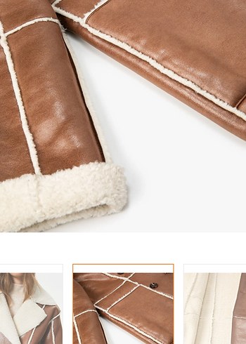 Kahverengi Deri Uzun Kürklü Ceket - Görsel 5