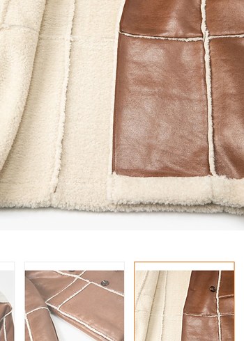 Kahverengi Deri Uzun Kürklü Ceket - Görsel 6