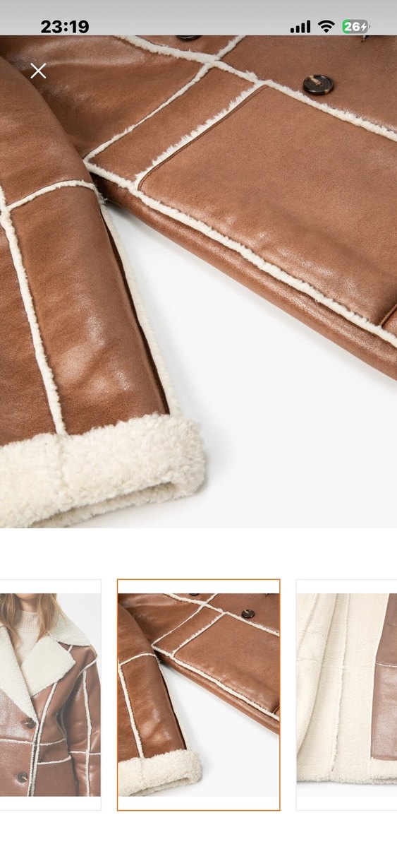 Kahverengi Deri Uzun Kürklü Ceket - Görsel 5