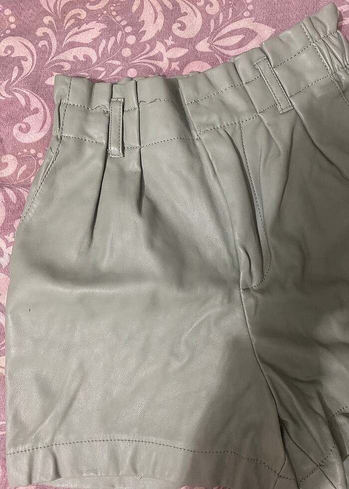 Yeşil şort  deri - Görsel 2