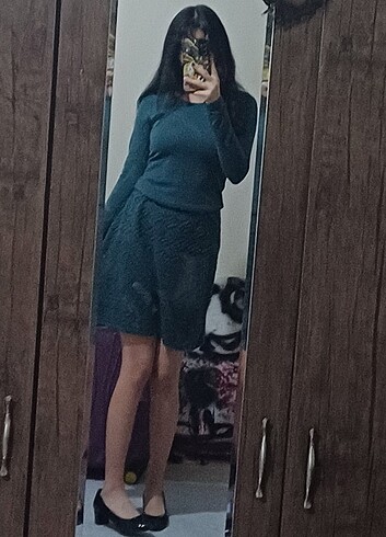 m Beden GOTH YEŞİL ELBİSE 