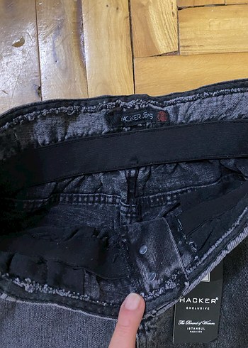 m Beden gri Renk Beli lastikli jean