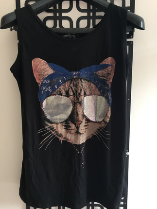 Kedi baskılı bluz 