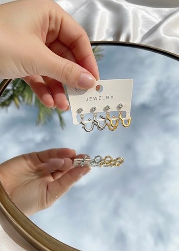 Kalpli Mini Altın Küpe Seti - Görsel 2