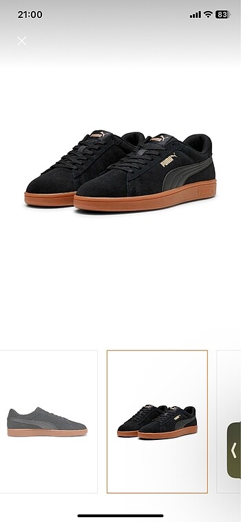 36 Beden puma siyah smash 3.0 sneaker