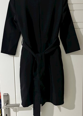 Siyah truvakar Kollu Kadın Elbise - Görsel 2