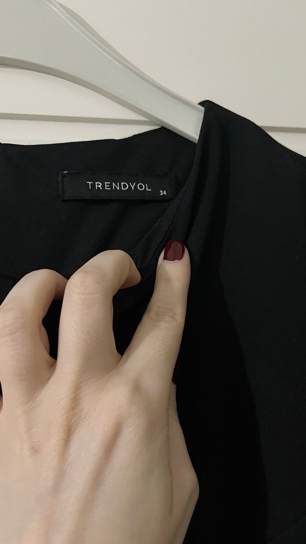 Siyah truvakar Kollu Kadın Elbise - Görsel 3