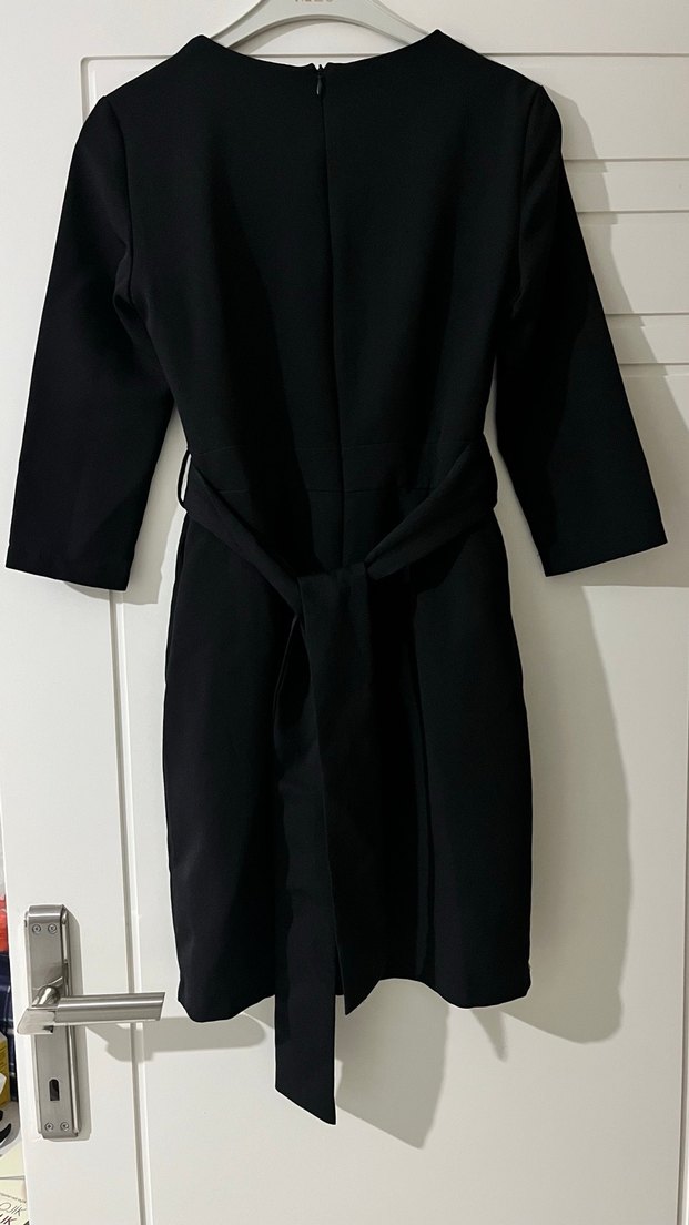 Siyah truvakar Kollu Kadın Elbise - Görsel 2