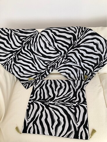 Sıfır Kırlent zebra desen