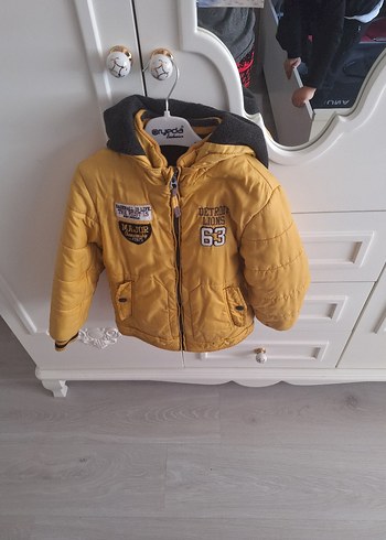 Sarı Erkek Çocuk Düğmeli Street Wear Mont - Görsel 3