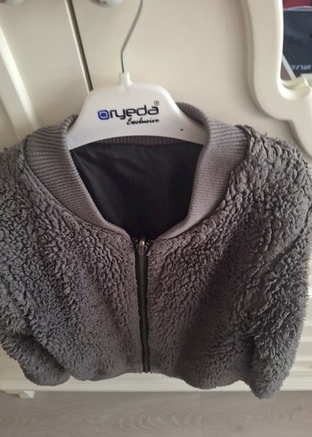 Kız Çocuk Gri Kürk Detaylı Sweatshirt - Görsel 2