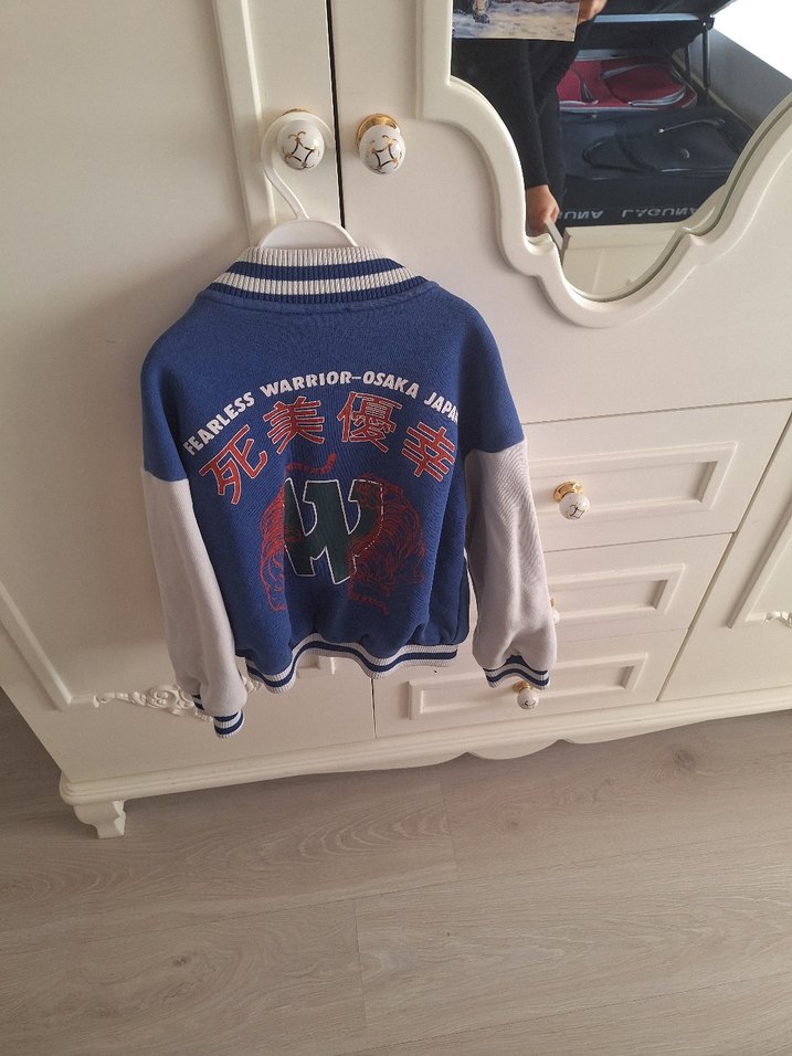 Düğmeli Erkek Çocuk Mavi Streetwear Ceket - Görsel 3