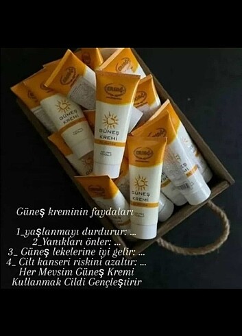 Ersağ güneş kremi 