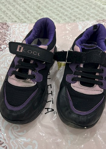 Kız Çocuk Mor Bağcıklı Cırt Cırtlı Spor Ayakkabı - Görsel 2