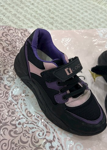 Kız Çocuk Mor Bağcıklı Cırt Cırtlı Spor Ayakkabı - Görsel 3